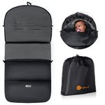 IvyWind Baby Bunting Bags for Stroller Universal, Winter Baby Warm Stroller Footmuff, Removable Stroller Sleeping Bag, Soft Poral Fleece Lined, Fits Most Stroller Pushchair Pram, Black