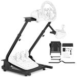 CO-Z Foldable Racing Steering Wheel Stand, Height Adjustable Gaming Wheel Stand with Gear Shift Holder, Simulator Cockpit Compatible with Logitech G920 G27 G25 G29 Thrustmaster T80 T150 TX F430