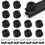 12 Sets Anti-Vibration Rubber Landing Mat Feet,3D Printer Rubber Feet,M5 T-Nuts and M5 Hexagon Screws with 1Piece Wrench, for 2020 Series Aluminum Extrusion Profile