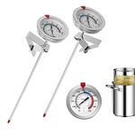 Efengcook Candy Oil Thermometer for Fring,Deep Fry Thermometer (2 Pack) with Pot Clip,12" Probe - Classical Turkey Fryer Thermometer Long for Tall pots,Beef,Lamb,Meat Cooking