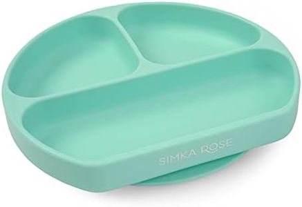 Simka Rose Baby Suction Plates for Baby & Toddler Plates Silicone Plate Baby Baby Dishes- BPA Free Silicone Divided Design Microwave & Dishwasher Safe - Baby Led Weaning Supplies Utensils (Pack of 1)