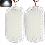 12V/24V RV Interior Light 8W 6000K 60LEDs 800LM Led Light Bars RV Ceiling Dome Light Fixture With Switch for Car Trailer Camper Boat Motorhome Cabinet Lighting (2 PACK)