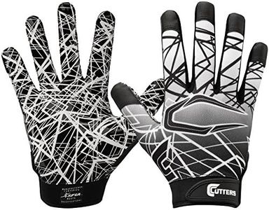 Cutters Gloves S150 Game Day Receiver Gloves, Black, Large