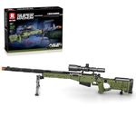 Reobrix AWM Sniper Rifle Building Block Set, 1:1 Scale Gun Model Building Kit, 1245 PCS Shootable Military Building Toys for Teens 14+ and Adults, 77026