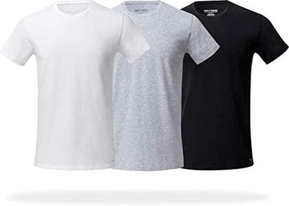 Pair of Thieves Men's 3 Pack Super Soft Crew Neck T-Shirt, White/Black/Grey, Large