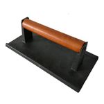 Firsgrill 8.3"×4.3" Heavy-Duty Cast Iron Grill Burger Press and Meat Steak with Wood Handle for Blackstone Camp Chef Pitboss Weber Griddle Grills (Rectangle)