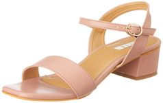 Elle Women's Heels Sandal, Peach, 6