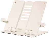 Volo Book Stand Holder/Book Stand/Book Holder/Book Organizer - Portable Metal Desktop Adjustable Foldable, Recipe Book Holder,Textbook Stand, Book Stands & Holders for Reading (Color: Cream)