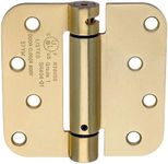 Dynasty Hardware 4" x 4" Mortise Spring Hinge with 5/8" Radius Corners Satin Brass - Pack Of 2 Hinges