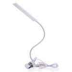 RAOYI LED Desk Lamp, Eye-Care Dimmable Flexible Gooseneck 5W USB Clamp Desk Lamp, 3 Color Temperatures, 14 Brightness Levels Metal Clip Table Light Office Lamp with 48 LEDs, White