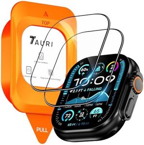 TAURI 2 Pack Screen Protector for Apple Watch Ultra 2/1 49mm, with Auto-Installation, Tempered Glass, Scratch-Resistant,[Military Grade Protection] Film