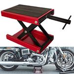 1100 LB Motorbike Stand Lift Jack, Adjustable Motorcycle Lift Table Wide Deck Motorcycle Hoist Stand Center Scissor Jack, Heavy Duty Steel Motorbike Lift Dirt Bike Stand Scissor Lift Motorcycle Jack