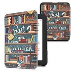 kwmobile Case Compatible with Barnes & Noble Nook Glowlight 4 / 4e Case - eReader Cover - Library Motto Multicolor