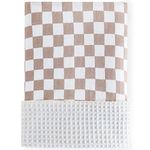 LifeTree Waffle Baby Blankets Neutral, Muslin Checkered Swaddle Blankets for Boys Girls, 2 Layers Crib Stroller Blanket Receiving Blankets with Muslin Front and Waffle Backing Infant Newborn