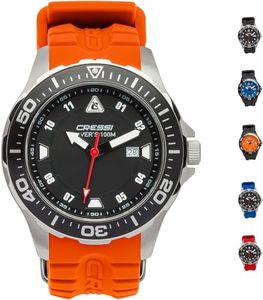Cressi Manta Coloroma Montre de plongée Mixte, Argent/Noir/Orange, Taille Unique