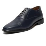 LOUIS STITCH Oxford Formal Shoes for Men | Lace-Up Derby Style | Italian Leather | Comfortable and Versatile for Business, Casual Elegant Solid Federal Blue Design | UK Size 9 (RXCT)