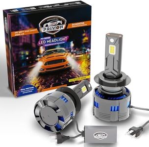 PRIVON - Loyalty in every mile H4 LED Headlight for Car 210W 21000LM 6500k (White LED Head light for Car) with External CANBUS Ballast Driver,2 years Replacement Guarantee (210 watts, H4/H19)pack of 2