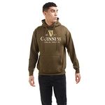 Guinness Men's Harp Hoodie Hooded Sweatshirt, Dark Olive, S UK