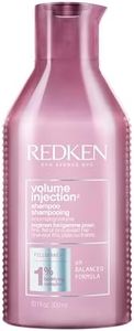 Redken Volume Injection Shampoo | Lightweight Volume Shampoo For Fine Hair | Adds Volume, Lift, and Body to Flat Hair | Soft, Shiny Finish | Paraben Free