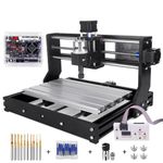 2 in 1 7000mW CNC 3018 Pro Engraver Machine,GRBL Control 3 Axis DIY Router Kit Plastic Acrylic PCB PVC Wood Carving Milling Engraving Machine with Offline Controller+10PCS Router Bit