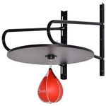 Soozier Adjustable Speed Bag Platform, Wall Mounted Speed Bag for Boxing with 360°Swivel and 6" Speedbag, Punching Training Equipment for Fitness, Exercise, Home, Gym