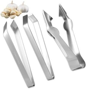 3pcs Stainless Steel Garlic Peeler with Fruit and Vegetable Remover, Garlic Tweezers Garlic Skin Remover Simple Fish Bone Tweezers Portable Garlic Peeling Clips Tool for Cooking Kitchen