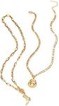 Verdusa Women's Cowgirl Hat Boots Pendant Necklace Chunky Chain Jewelry Gold one-size