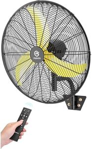 FUGOO 24" Outdoor Wall Mount Fan, Quiet 4-Speed Oscillating Fan with Remote Control, All Sealed BLDC Motor, Waterproof Heavy Duty Industrial Fan for Patios, Garage, Warehouse, 5000CFM