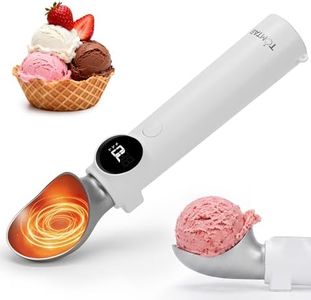 TOMTAB Heated Ice Cream Scoop, Rechargeable Electric Ice Cream Scooper with Smart ℉/℃ Dynamic Display, 3-Level Heat (120-160℉), IP67, Effortless Serving for Senior & Weak Hands