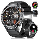 LIGE Military Smart Watch for Men with Bluetooth Call,1.43" AMOLED Always Display with 530mAh,132+ Sport Modes Tactical Fitness Tracker/Heart Rate Sleep Health Monitor/5ATM Waterproof for Android iOS