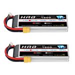 HRB 2packs 11.1V 1800mAh 3S 50C LiPo Battery Pack with XT60 Plug for Skylark M4-FPV250 Mini Shredder 200 INDY250 PLUS MOJO 280 QAV250 Vortex Emax Nighthawk 250 RC Heli Airplane UAV Drone FPV