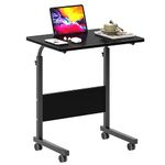 SDHYL Mobile Stand Up Desk, Adjustable Laptop Desk with Wheels,Workstation Laptop Desk Student Desk Sit Stand Desk,Mobile Ends Desk,Black, 23.6 Inch