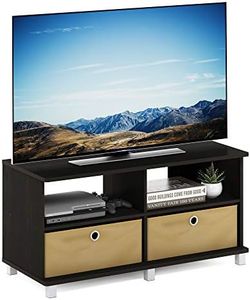 Furinno Andrey Entertainment Center with Bin Drawers, Dark Espresso