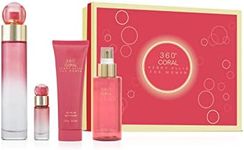 Perry Ellis 360 Coral 3.4oz EDP Spray, 4oz Body Mist, 3oz Shower Gel, 0.25oz EDP Spray Women 4 Pc Gift Set