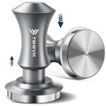 Espresso Tamper 53.3mm Silver, YMWVH Premium Barista Espresso Coffee Tamper with Dual Spring Loaded 100% Stainless Steel Ripple Base Constant 30lb, Compatible with Breville 54mm Portafilter