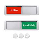 in Use or Available Sign,Vacant Occupied Sign for Home Office Hotles Hospital Restroom, Magntic Vacant Occupied Slider Door Sign Tells Whether Room in Use or Available（7'' x 2'',Silver)