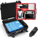 Dual Layer Hard Case for DJI Mini 4 Pro/Mini 3/ Mini 3 Pro Fly More Combo, Waterproof Mavic Mini 4 Pro Drone Carry Case Bag, Fits DJI RC2/ RC, RC-N2/ RC-N1 Accessories