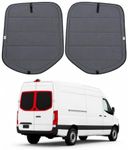 VANLUSIS Extra-Thick Magnetic Insulated Rear Door Window Covers (Pair) for 2019-2026 Mercedes-Benz Sprinter VS30, Bare Metal Frames, Blackout Privacy Sun Shades for Stealth Camping, Dark Gray