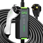 QPQ Level 2 EV Charger 40A 240V, Portable Electric Vehicle Charging Stations with Adjustable Current/Timing Delay, J1772 EV Car Charger Level 2 Charger with 21 FT Cable, NEMA 14-50 Plug