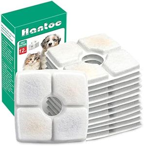Hantoc 12 Piezas Filtros Fuente Gatos, Filtros de Repuesto de Fuentes de Agua Gato/Perro 2,5L Filtros Fuente de Fuentes de Mascotas con Resina y Carbón Activo para Fuentes de Flores Cuadrado