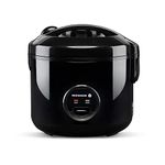 Reishunger Rice Cooker & Rice Steamer with Keep-Warm Function, Black (1.2 litres - 6.5 cups) - For 1-6 People - Quick Preparation Without Burning - Non-Stick Coating incl. Steamer Insert