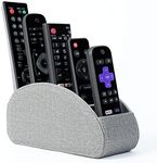 Remote Control Holder, Leather TV Remote Caddy/Box/Tray for Bedside Table/End Table/Nightstand/Office Desk/Office Supplies/Media Accessories, Fits glasses/remotes/Makeup Brushes (Grey)