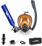 UNAROWHALS Mini Scuba Tank, 5-10 Minutes Usage Time Scuba Tank Kit, DOT/CE-EN250 Certification Dive Tank, 0.5L(3.5Cu Ft) Capacity Portable Scuba Tank, 3000 Psi Max Pressure, Aluminum Diving Tanks