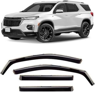 CLIM ART in-Channel Incredibly Durable Rain Guards for Chevrolet (Chevy) Traverse 2018-2024, Original Window Deflectors, Vent Deflector, Vent Window Visors, Dark Smoke Car Accessories, 4pcs - 618168