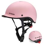 OTTEXPO Bike Helmets for Adult, Adjustable Retro Cycling Helmets with Light, Lightweight Bicycle Helmet for Commuter Women Men (M, Pink)