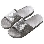 JIJIe Shower slipper, Slippers for Women bathroom or indoor use, anti-slip (Grey UK9/10, EU44/45)