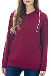 Smallshow Maternity Nursing Hoodies Women’s Long Sleeve Breastfeeding Sweatshirt Wine M