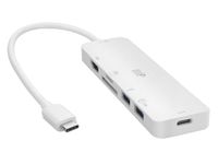 Monoprice 6-in-1 USB Type-C Multiport 4K HDMI Adapter - 4K@60Hz Max Resolution, 5Gbps, Card Readers, 100 Watts PD, 6.7 Inch USB-C Cable, Plug-n-Play, Compact and Lightweight, White