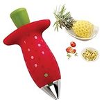 Bounabay Strawberry Huller Tool Strawberry Stem Leaves Huller Gem Remover Strawberry Top Leaf Remover Tool Huller Remover Strawberry Berry Stem Gem Leaves Huller Remover Fruit Corer Kitchen Tool