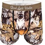 Good Luck Undies Men's Social Cats Boxer Brief Underwear, Medium